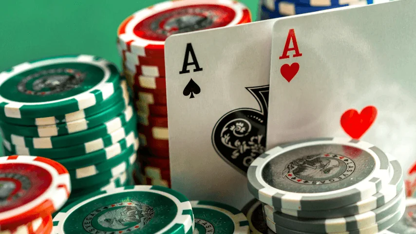 Tampilan ruang permainan kasino dengan meja digital